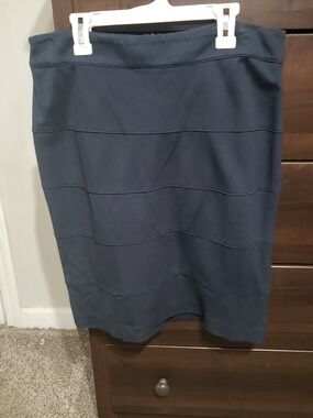 Thalian Navy Bandage-Style Pencil Skirt